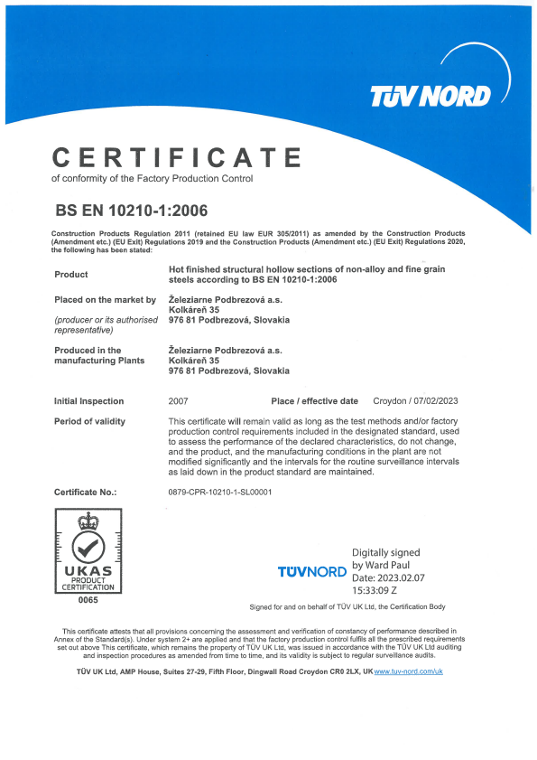 TÜV NORD – UKCA BS EN 10210